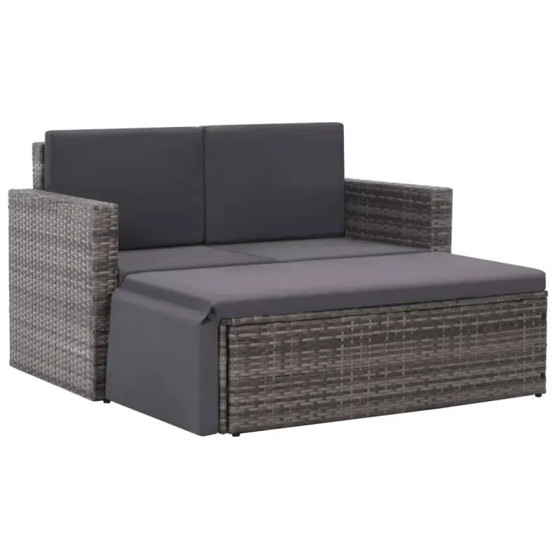 Rattan tuinset met gepoedercoat stalen frame voor een elegante buitenruimte