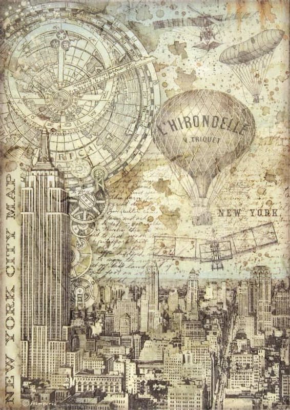 Stamperia –  Rice Paper – Sir Vagabond New York City Map