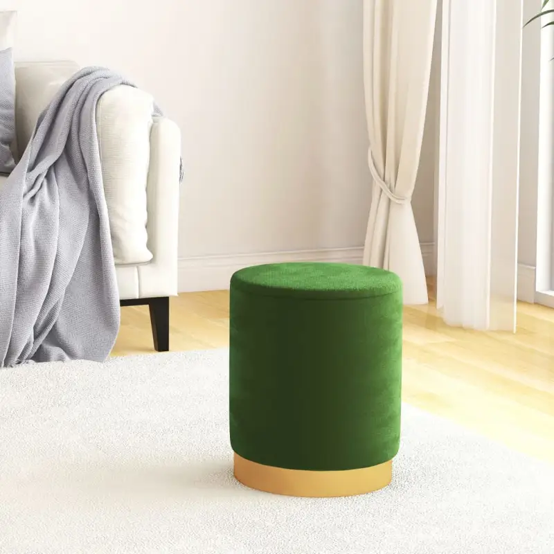 Ronde fluwelen hocker met opbergruimte voor comfortabel en praktisch gebruik