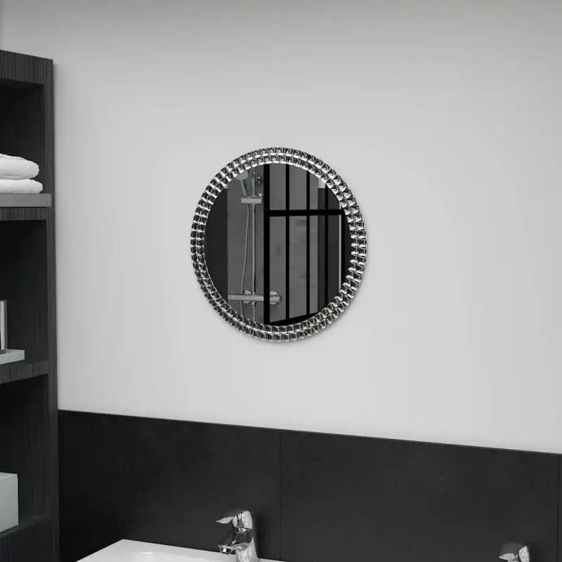 Ronde wandspiegel met acryl kristal rand van gehard glas