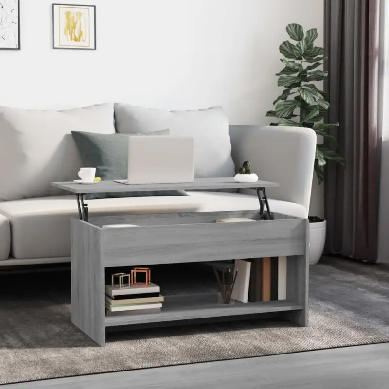 Salontafel in grijs sonoma bewerkt hout voor een verfijnde uitstraling