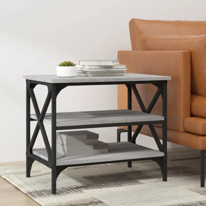 Salontafel in Grijs Sonoma met bewerkt hout voor industriële stijl