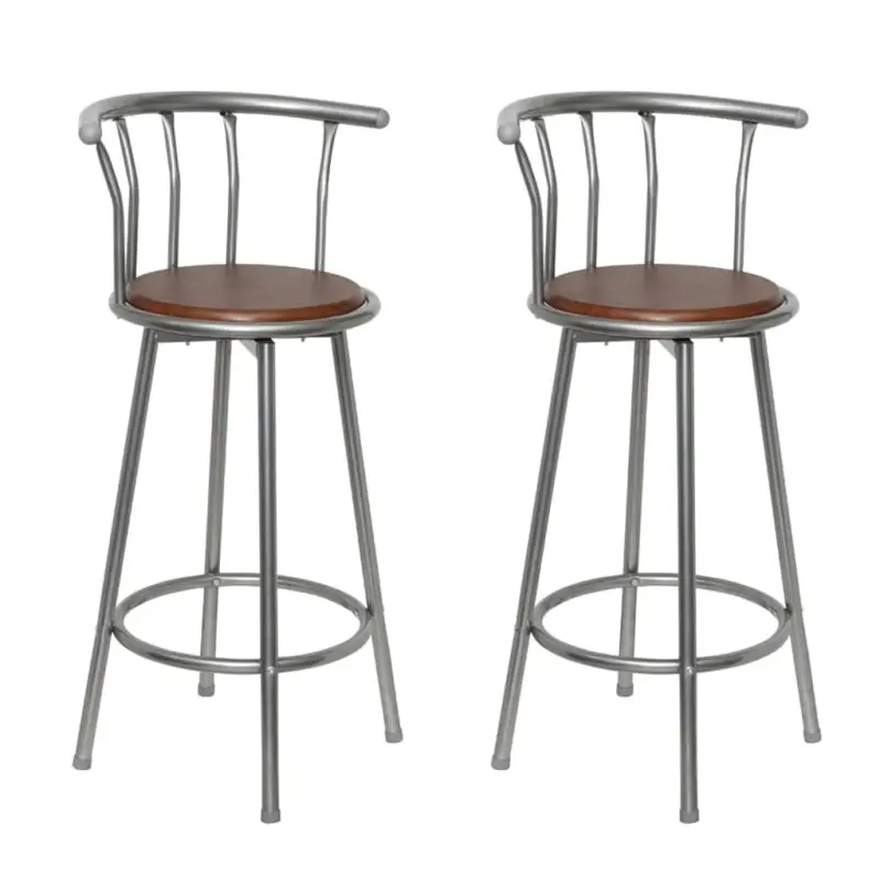 Set barkrukken met draaibare zitting van MDF en staal