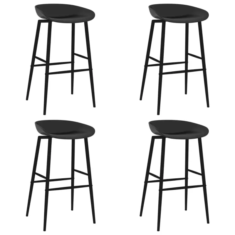Set van 4 barkrukken met lage rugleuning voor in de keuken