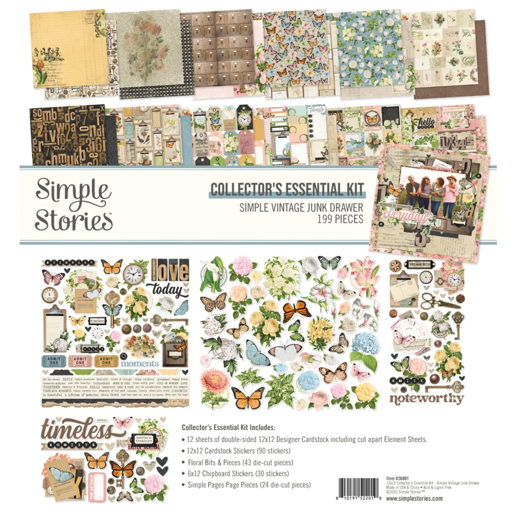 Simple Stories Vintage Junk drawer essential kit