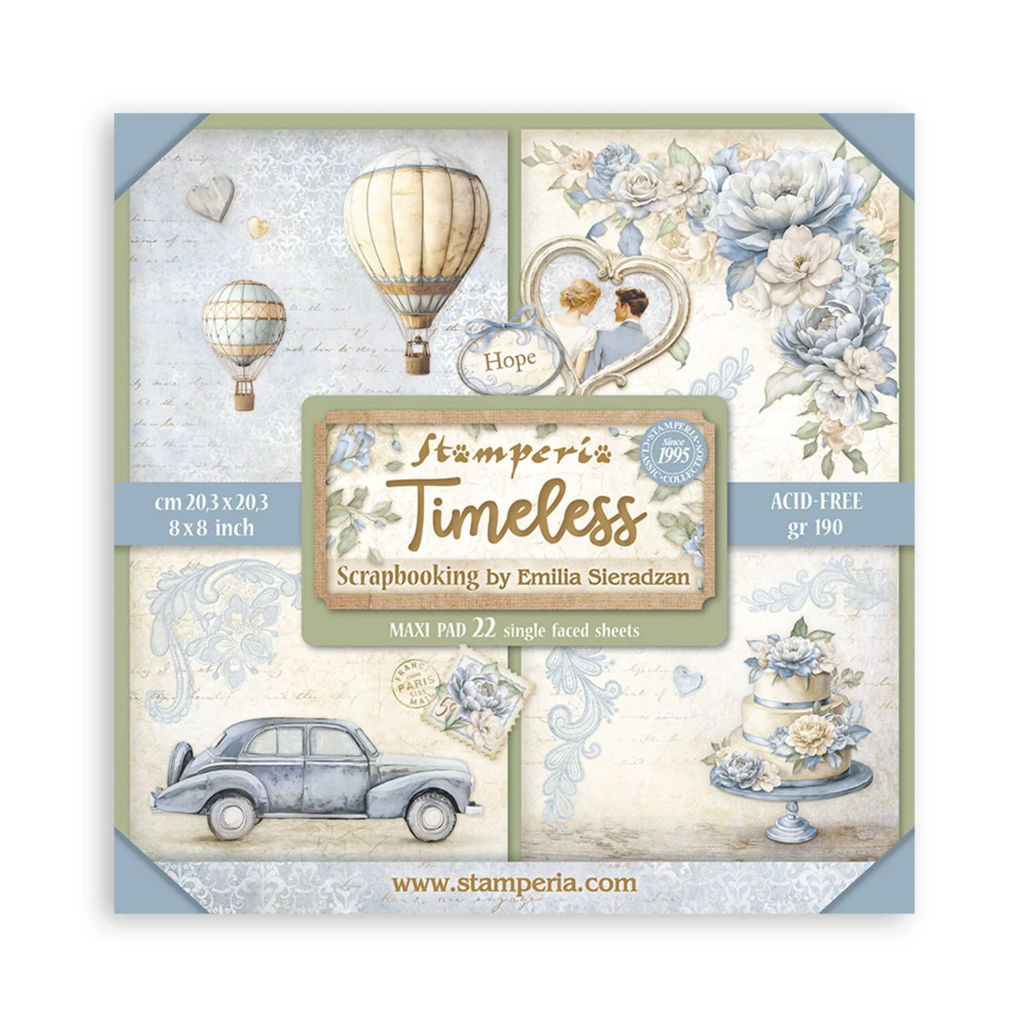 Stamperia – Timeless Maxi Pad 8×8 inch Stamperia – Timeless Maxi Pad 8×8 inch