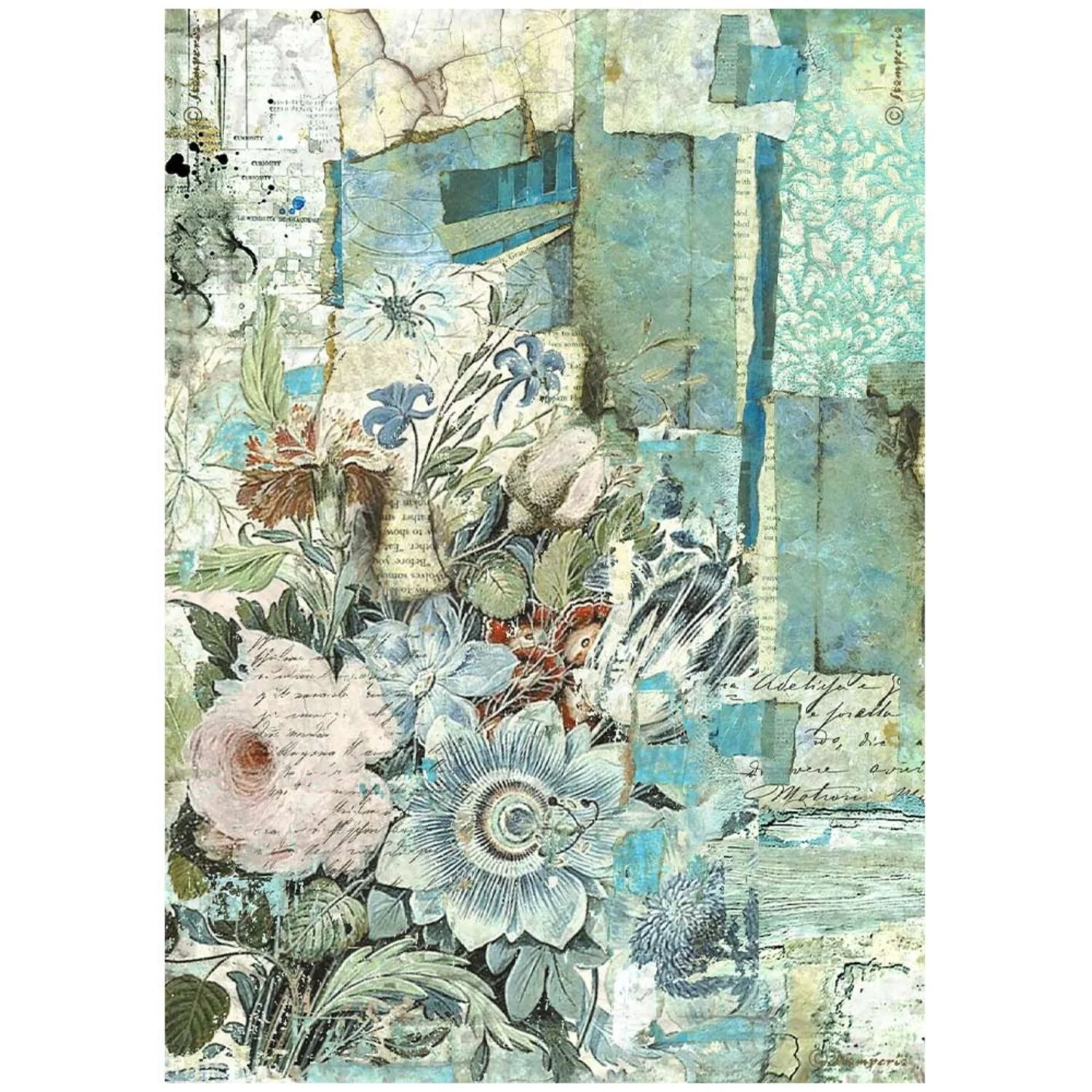 Stamperia –  Rice Paper – Wonderland Floral Corner