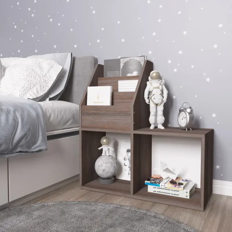 Tijdschriftenrek voor kinderen van bewerkt hout elegant en stevig