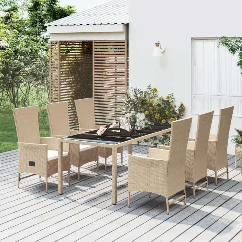 Trendy tuinset met poly rattan en verstelbare tuinstoel voor terras