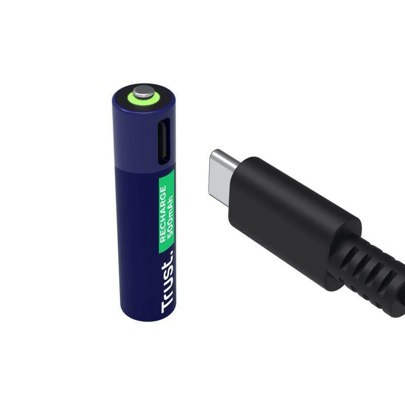 Trust USB-C Rechargeable Batteries AAA 4-Pack + Cable