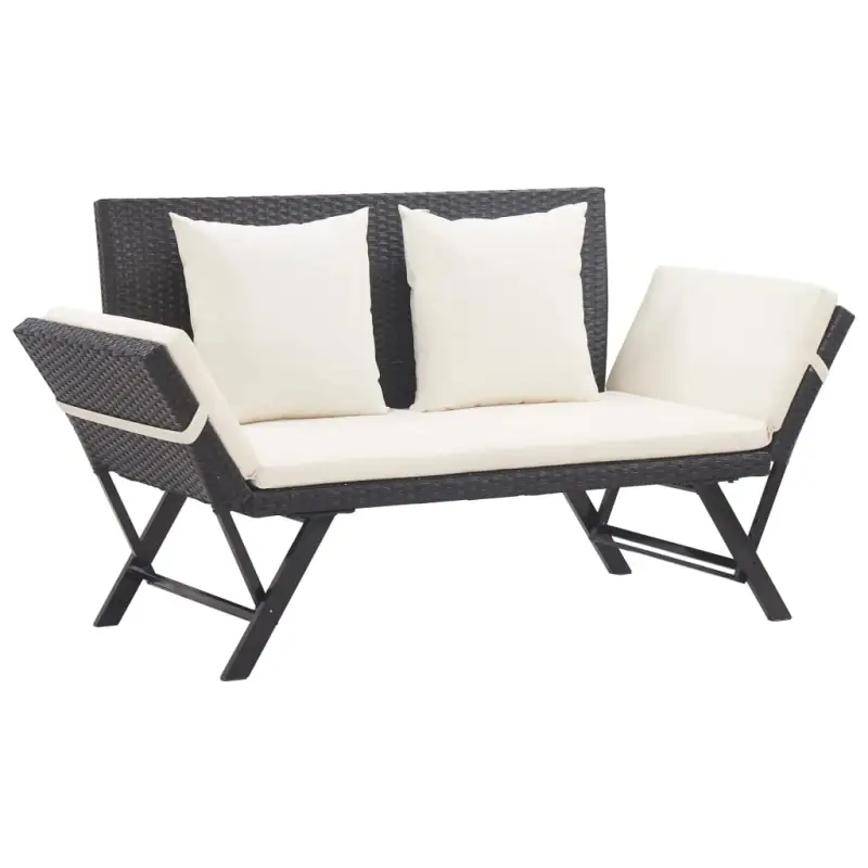 Tuinbank met weerbestendig PE rattan en gepoedercoat stalen frame