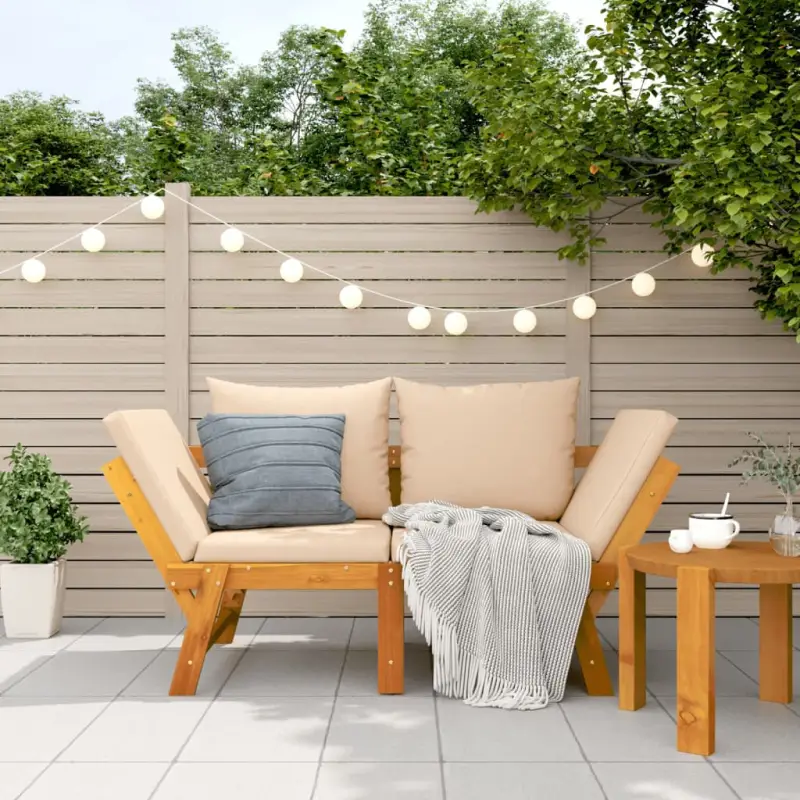 Tuinbank van massief acaciahout voor een comfortabele zitervaring