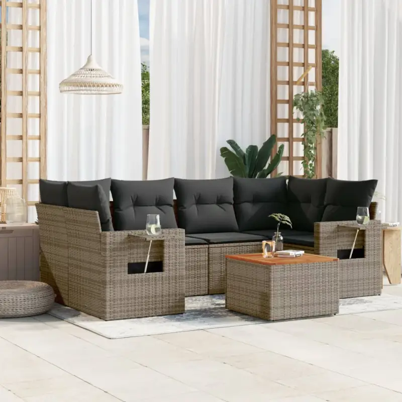 Tuinhaalsets met grijs materiaal en gepoedercoat staal afmetingen