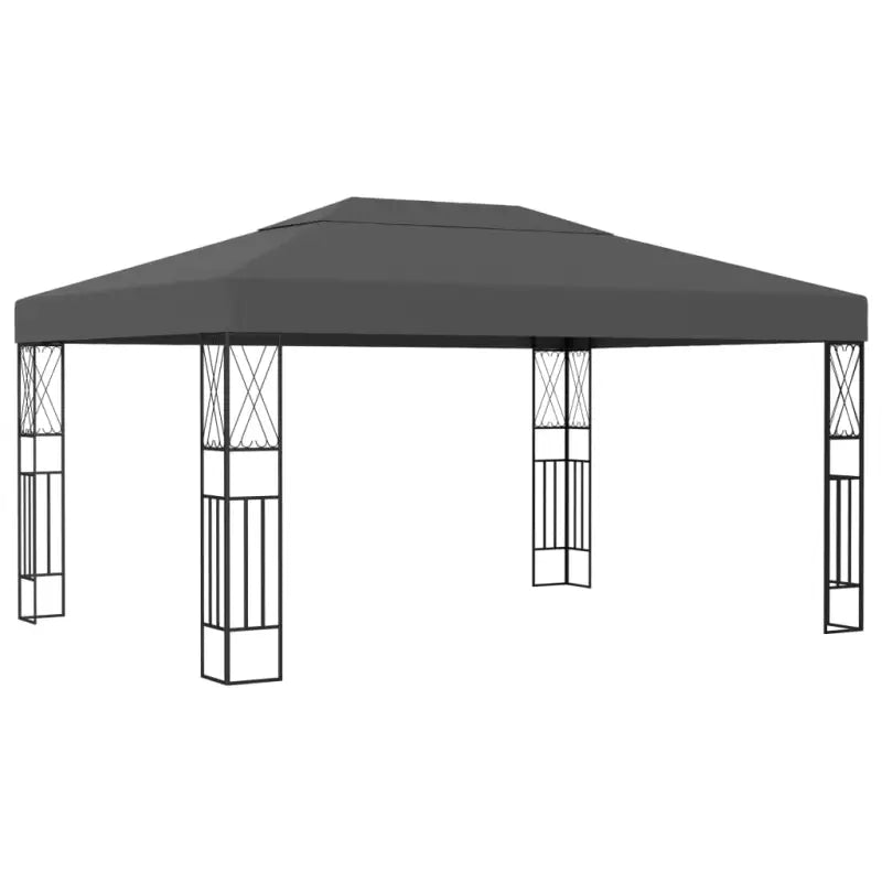 Tuinpaviljoen met decoratieve kruisvormige details voor stijl en schaduw