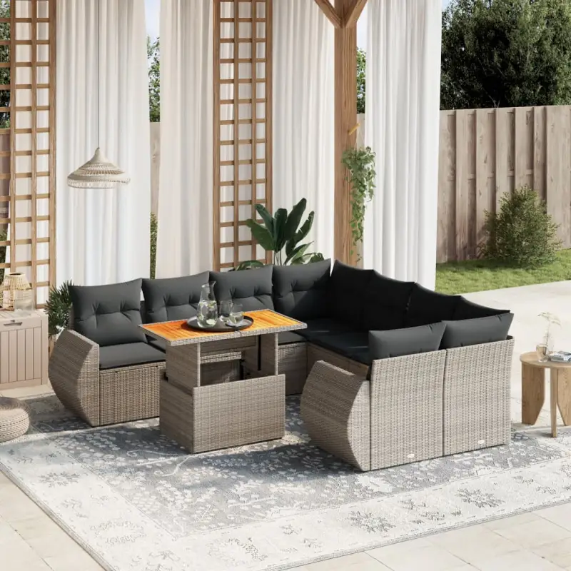 Tuinset in grijs materiaal met gepoedercoat staal afmetingen stevig en stijlvol