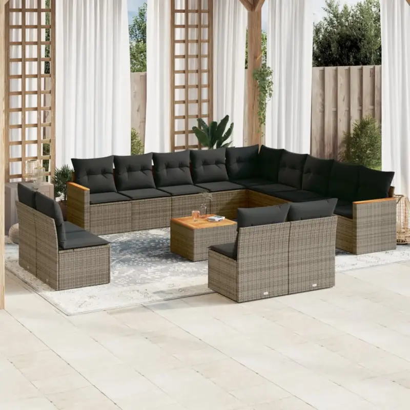 Tuinset in grijs materiaal met gepoedercoat staal en waterdichte tas