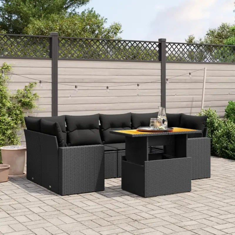 Tuinset in zwart materiaal met gepoedercoat staal en ideale afmetingen