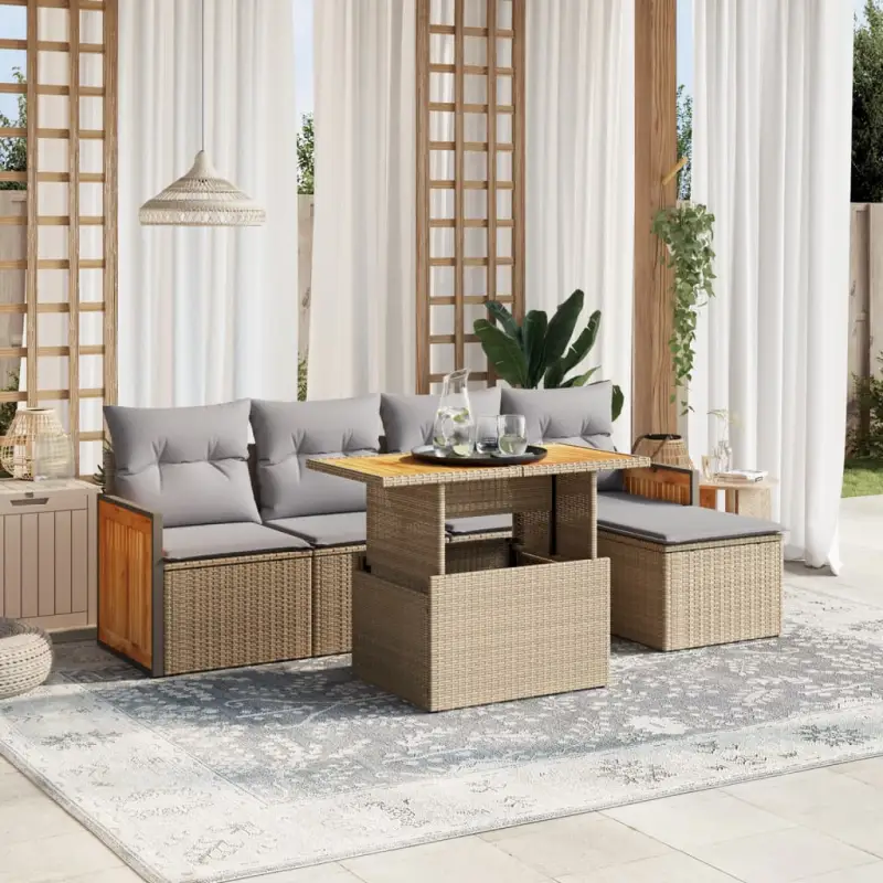 Tuinset met beige materiaal en gepoedercoat staal voor buiten ontspanning