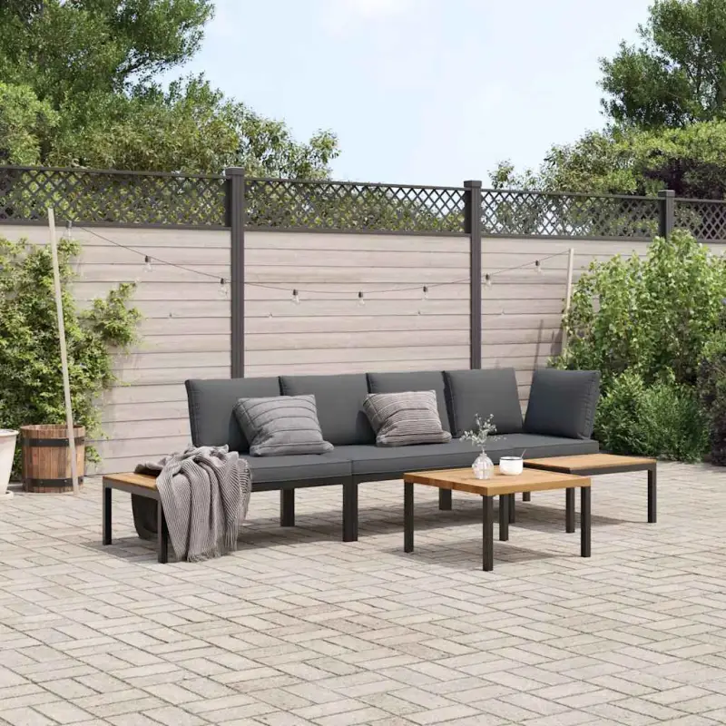 Tuinset met gepoedercoaten aluminium afmetingen voor gezellige buitenruimte