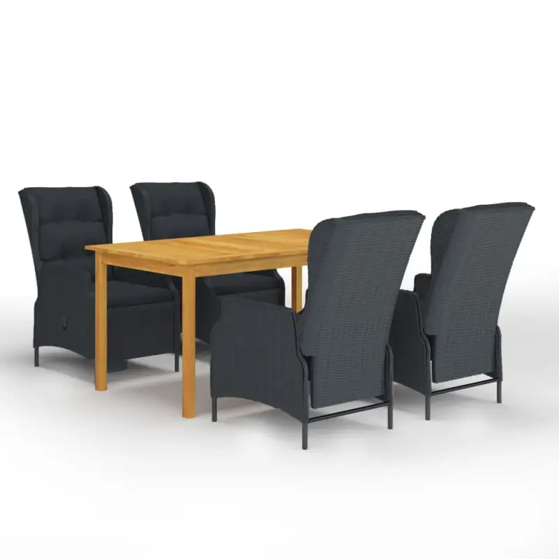 Tuinset met massief acaciahout tafel en comfortabele zitafmetingen