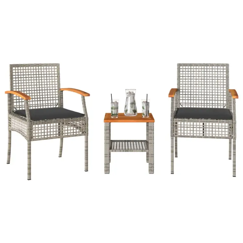 Tuinset met poly rattan en comfortabele zitervaring voor balkon of tuin