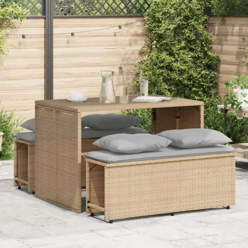 Tuinset met poly rattan en comfortabele zitervaring voor terras en tuin