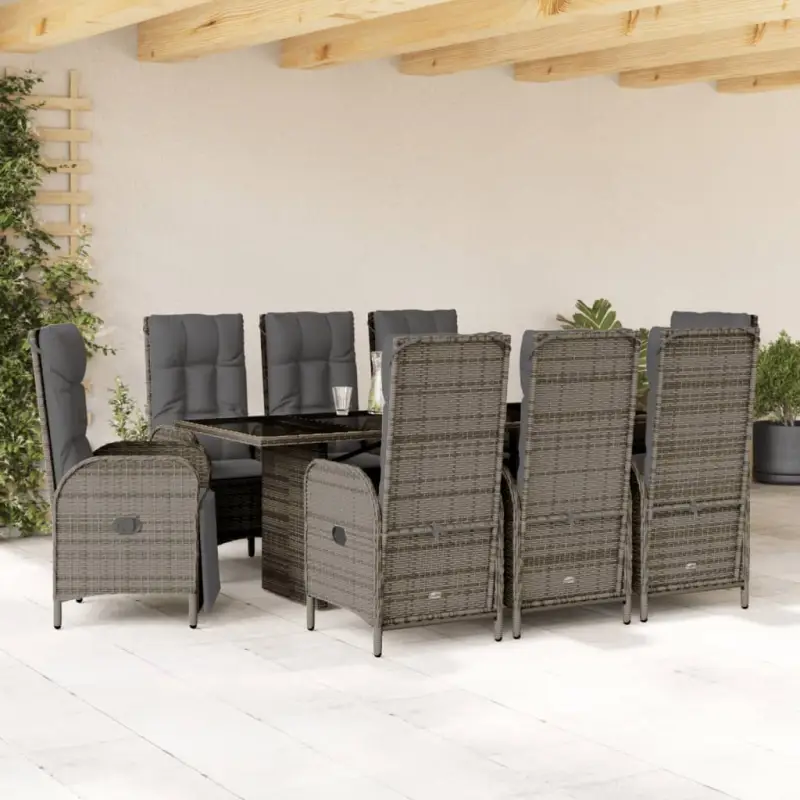 Tuinset met poly rattan en gemakkelijk schoon glas voor buiten plezier