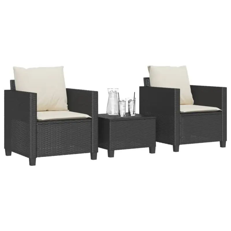 Tuinset met poly rattan en gepoedercoat staal voor buitenplezier
