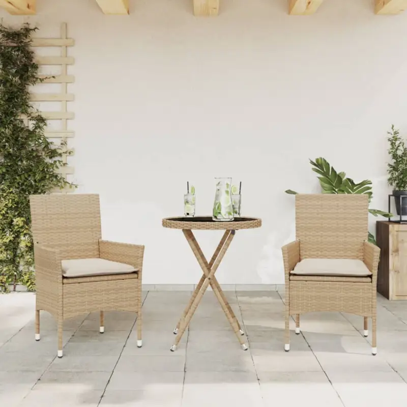 Tuinset met poly rattan voor een comfortabele zitervaring en gemakkelijk schoonmaken