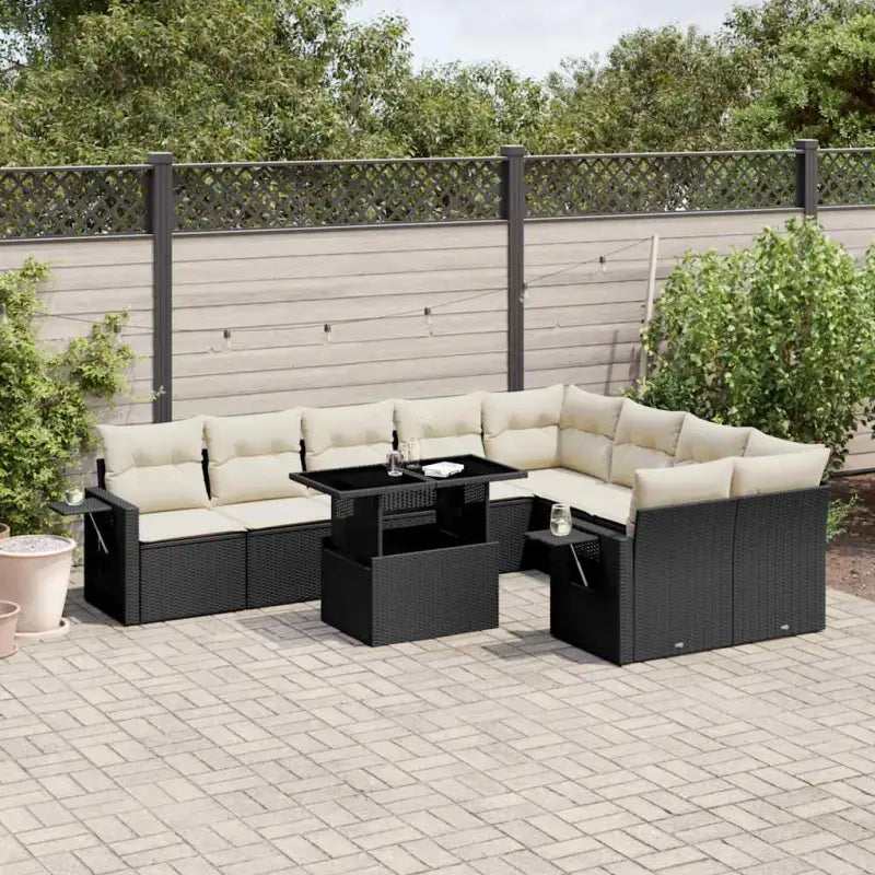 Tuinset met zwart materiaal en gepoedercoat staal voor jouw tuin of terras