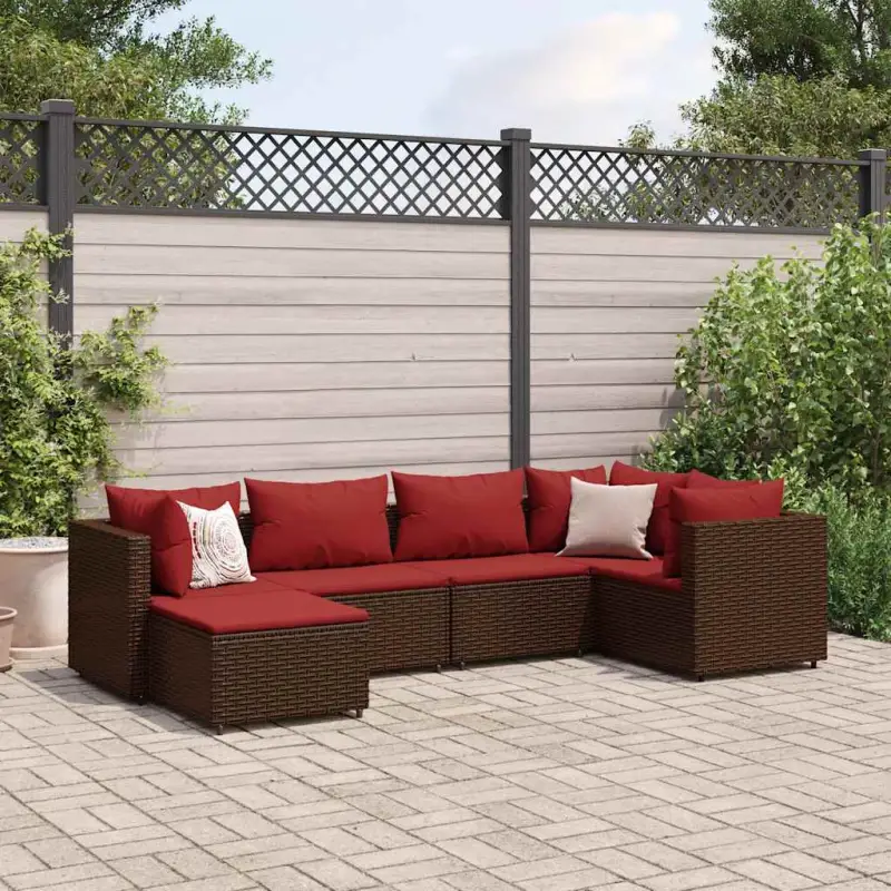 Tuinset van bruin materiaal met gepoedercoat staal en afmetingen
