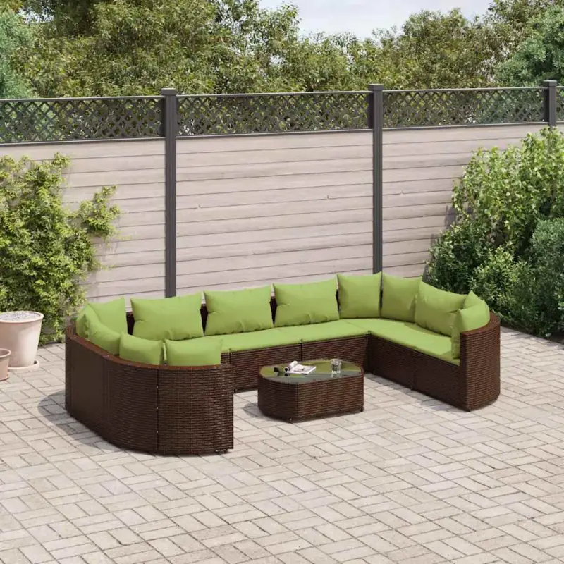 Tuinset van bruin materiaal met gepoedercoat staal en comfortabele afmetingen