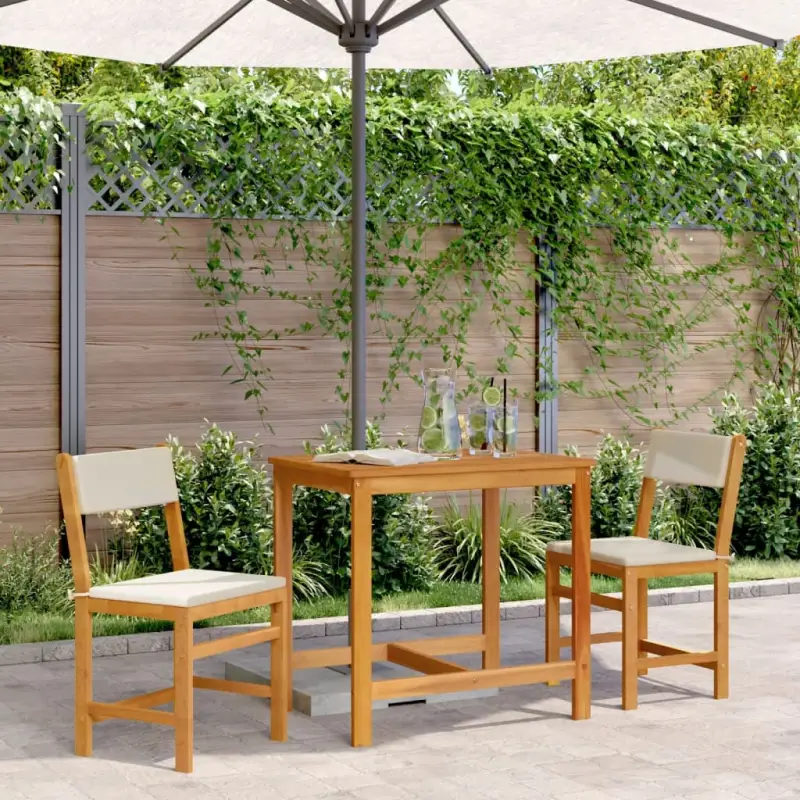 Tuinset van massief acaciahout met olieafwerking en perfecte afmetingen