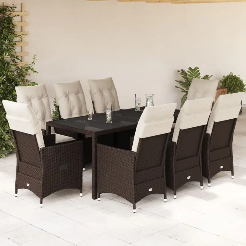 Tuinset van poly rattan met gemakkelijk schoon en gehard glas tafel