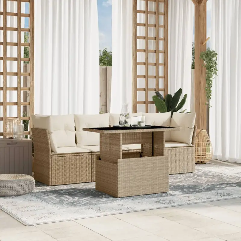Tuinsets met beige materiaal en gepoedercoat staal afmetingen