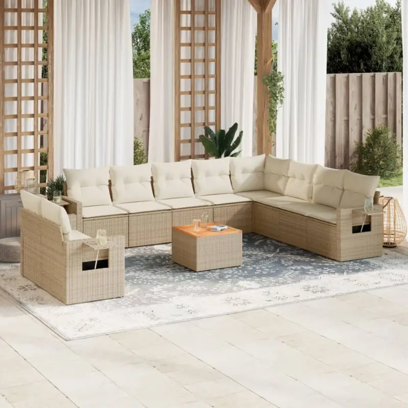 Tuinsets met beige materiaal en gepoedercoat staal voor buiten ontspanning