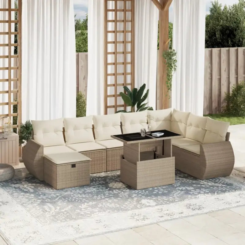 Tuinsets met beige materiaal en gepoedercoat staal voor buitenruimte