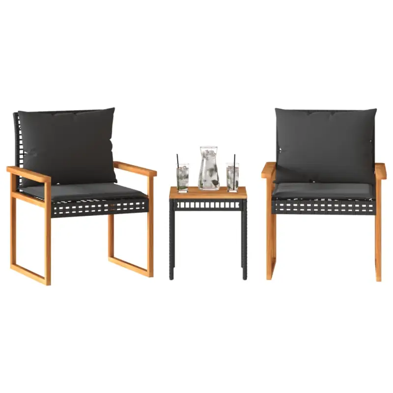 Tuinsets met poly rattan en comfortabele zitervaring in natuurlijke afwerking