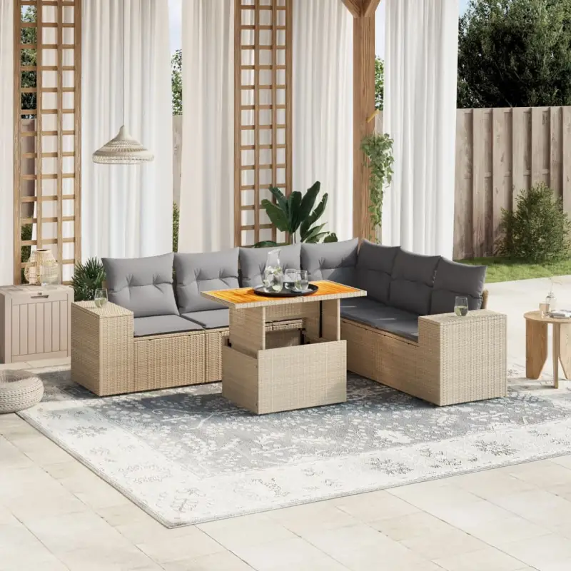 Tuinstoelset in beige materiaal met gepoedercoat staalafmetingen