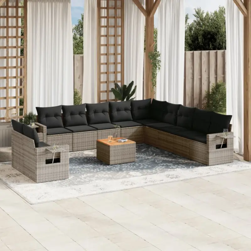 Tuinstoelset in grijs materiaal met gepoedercoat staal afmetingen