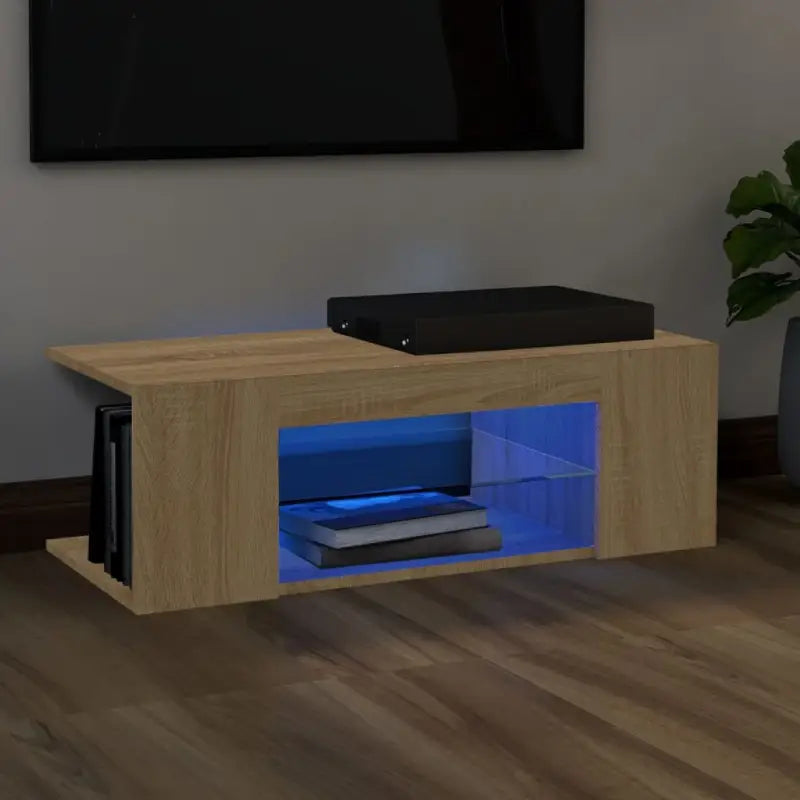 Tv-meubel met rgb led-verlichting en trendy praktisch ontwerp