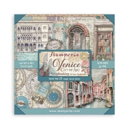 Stamperia – Venice City of Art – 12×12 inch paper pack maxi (single face) Stamperia – Venice City of Art – 12×12 inch paper pack maxi (single face)