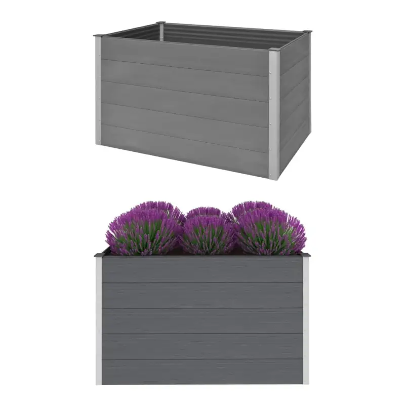 Verhoogde Houten Kunststof Compost plantenbak voor Buiten Tuin