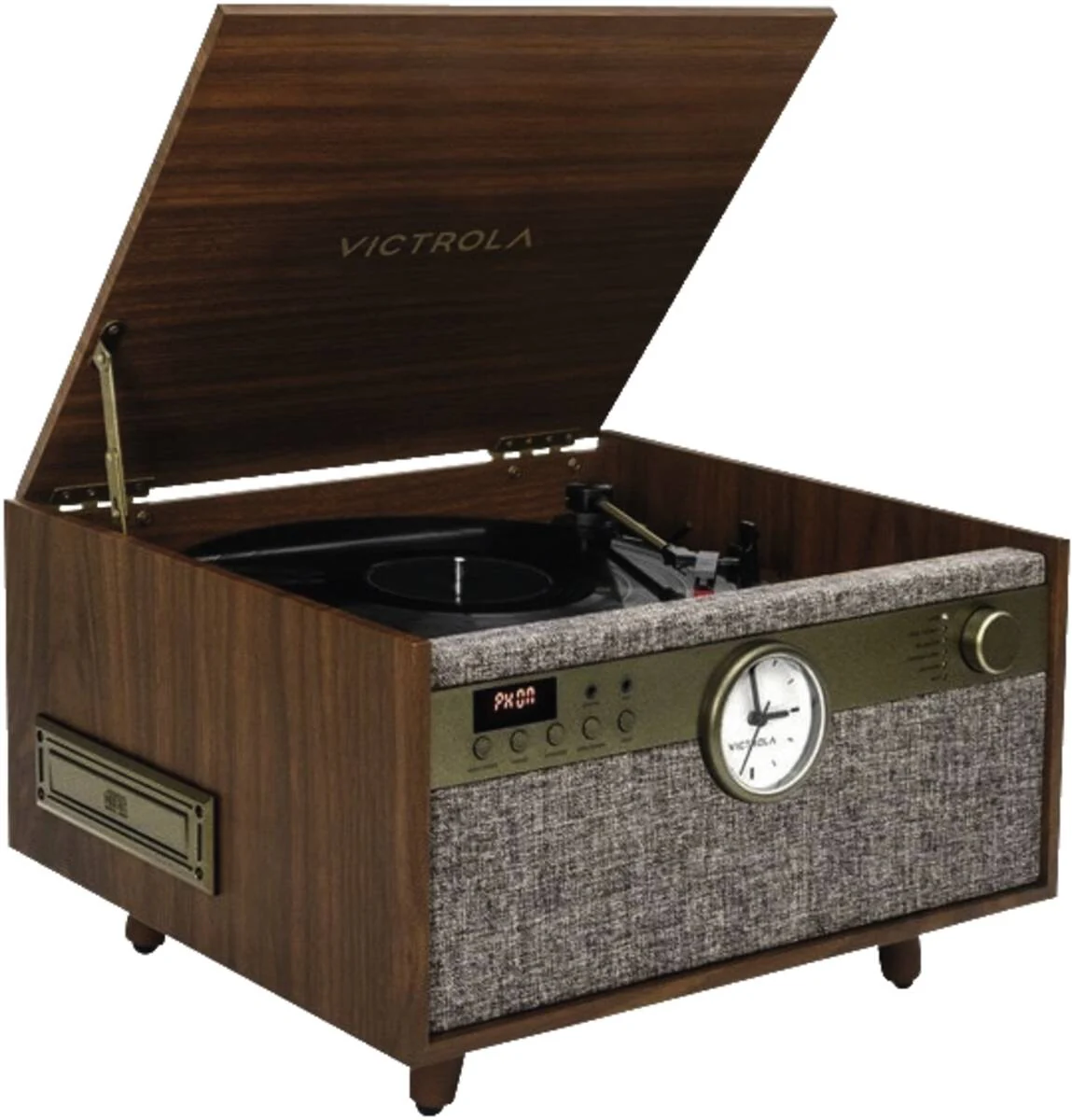 Victrola VTA-830SB Century With Clock Walnoot