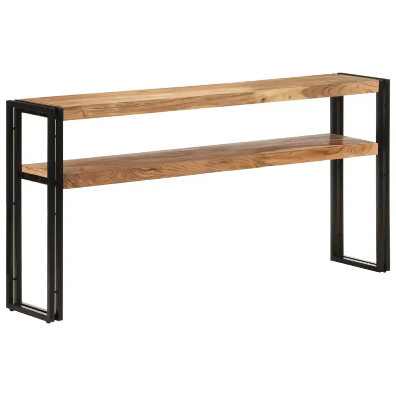 Houten wandtafel van massief acaciahout als tijdloze blikvanger