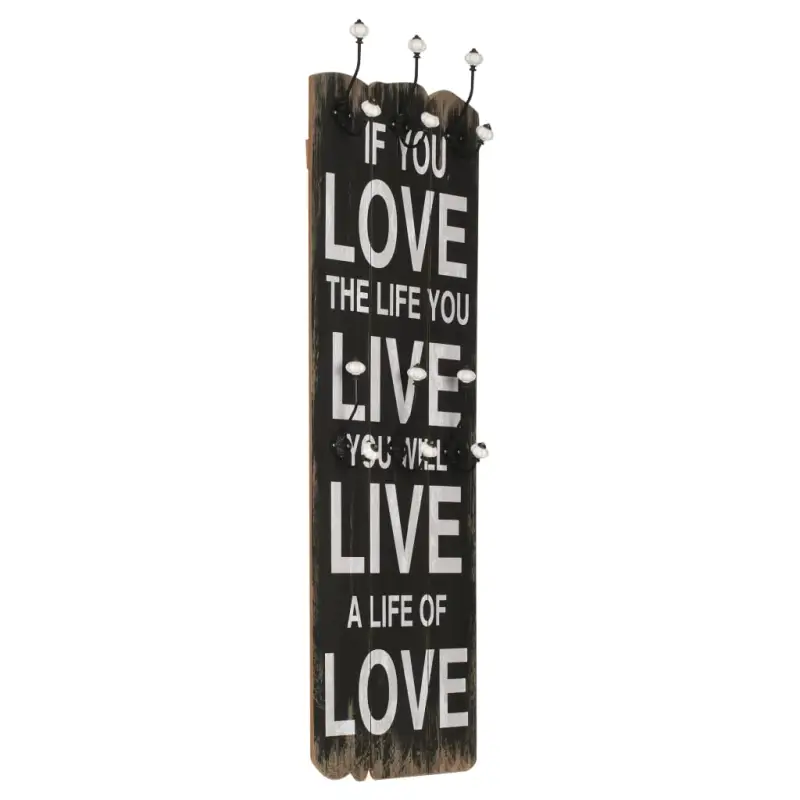 Vintage stijl kapstok met metalen haken en levering bevat