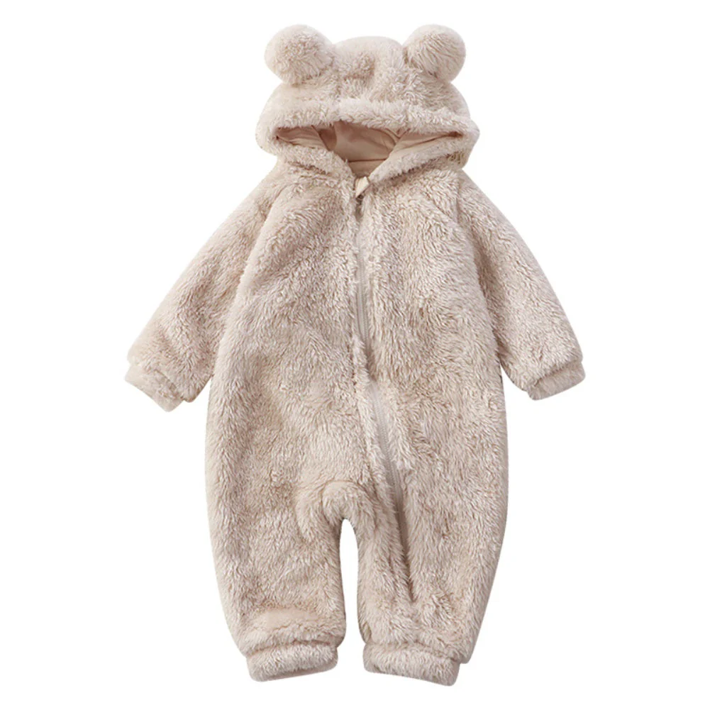 Baby Winter Onesie met Beeroortjes – Warme Flanellen Jumpsuit (0–36 maanden)