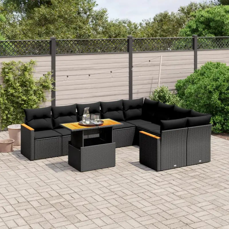 Zwart loungeset van gepoedercoat staal met comfortabele zittingafmetingen