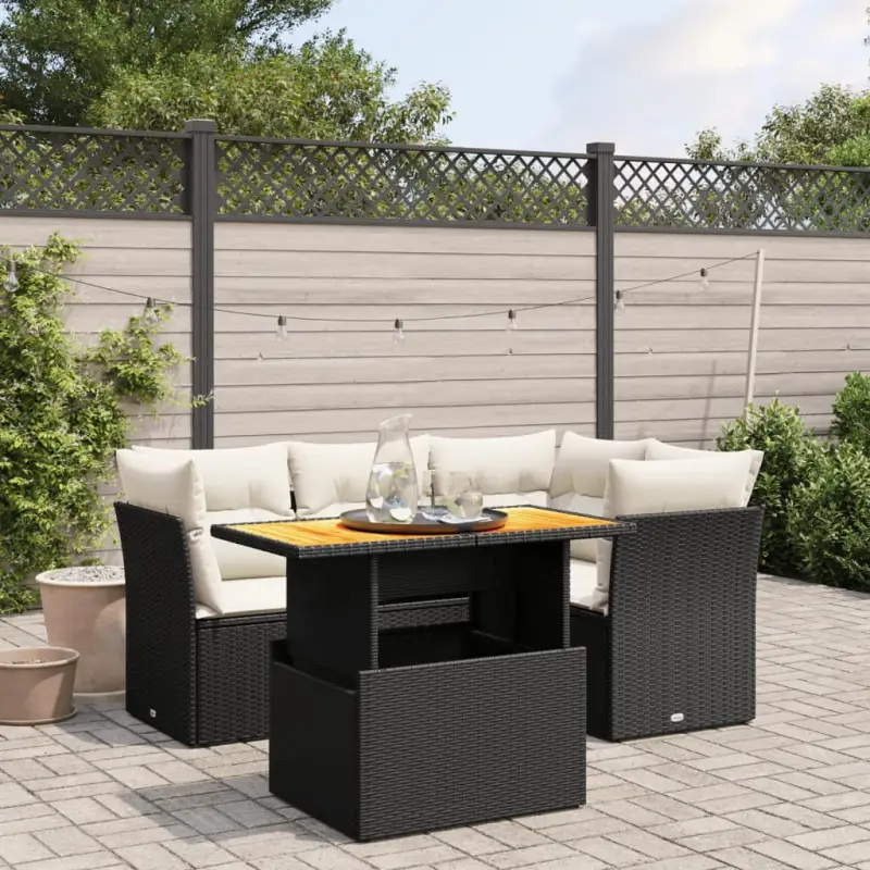 Zwart materiaal loungeset met gepoedercoat staal en perfecte afmetingen