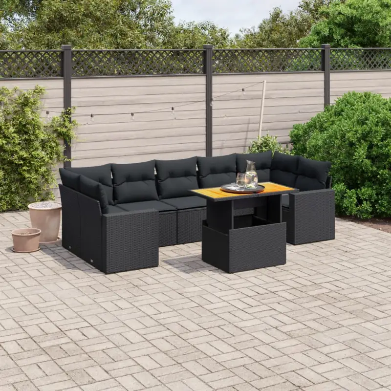 Zwart materiaal loungeset met gepoedercoat staal voor buiten comfortabel genieten